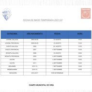 Fechas inicio temporada 2021-2022 categorías Base Ourense CF