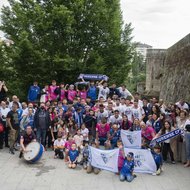 Celebración del ascenso Ourense CF con la afición