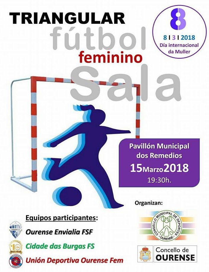 Torneo triangular de fútbol sala femenino “Día Internacional da Muller” en Ourense