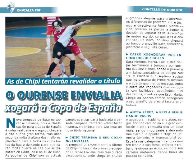 La temporada del Ourense Envialia FSF en la revista Ourense Sport