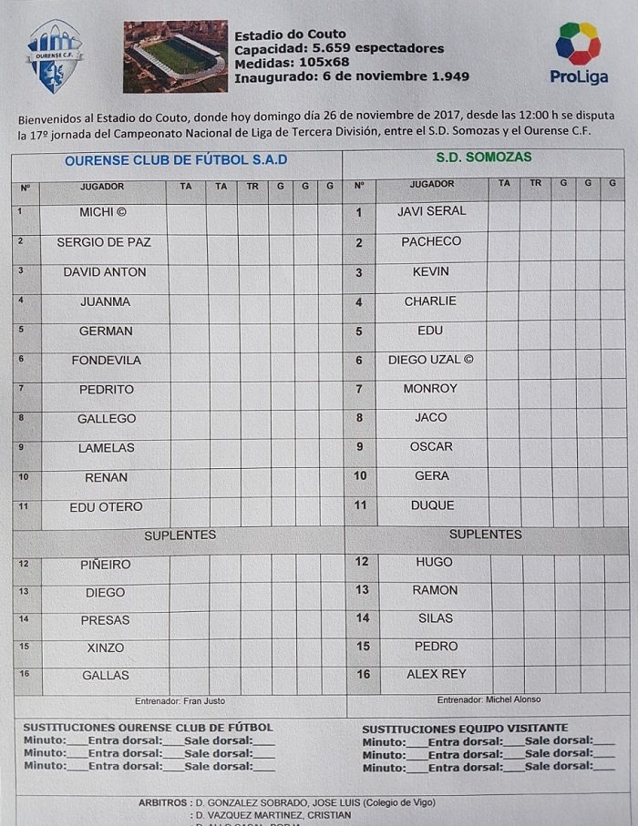 Alineaciones_Ourense_CF_SD_Somozas