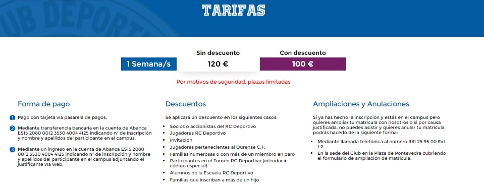 depor campus tarifas